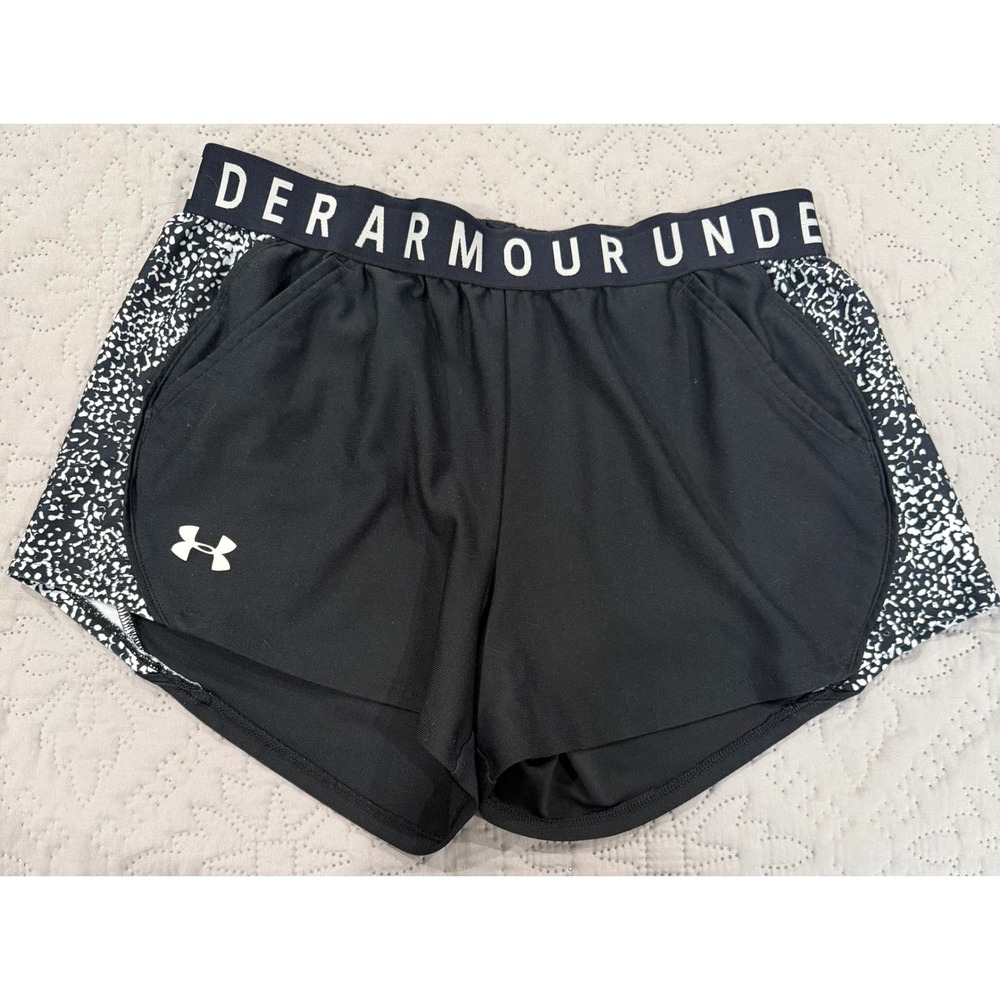 Under Armour Play Up 3.0 Shorts Women's M Black Printed Athletic